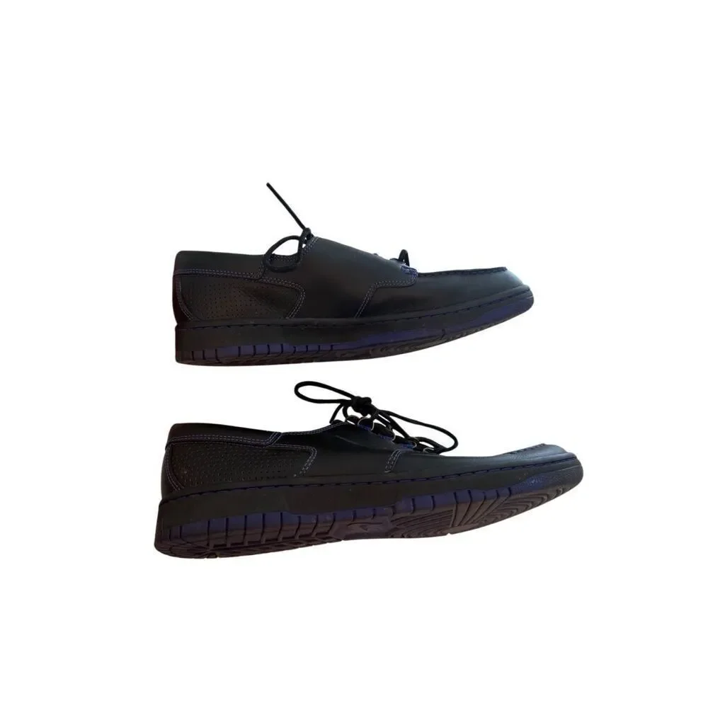 Nike Mens Black Purple Mad Jibe Leather Lace Up Perforated Boat Shoes Size 11
